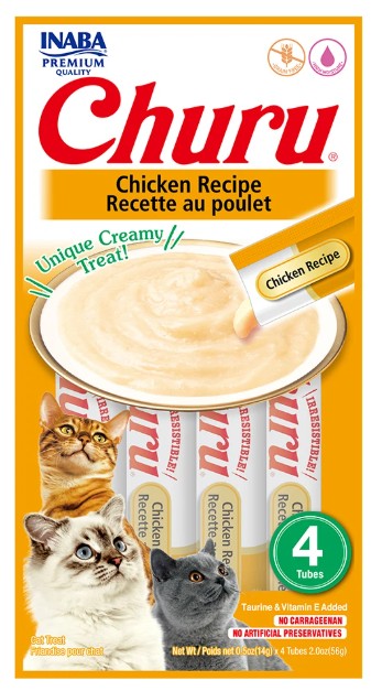 INABA CAT CHURU  POLLO, 56 GR 4 UN
