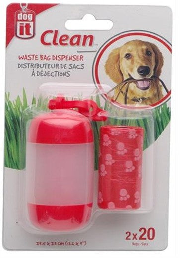 DISPENSADOR BOLSA FECAS ROJO 2X20 - DOGIT