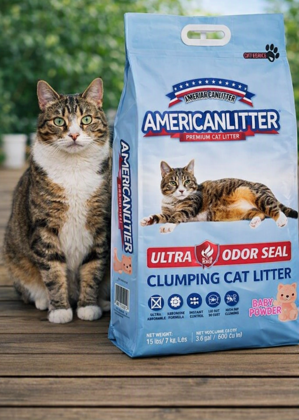 AMERICAN LITTER ULTRA ODOR SEAL TALCO BEBE 7 KG