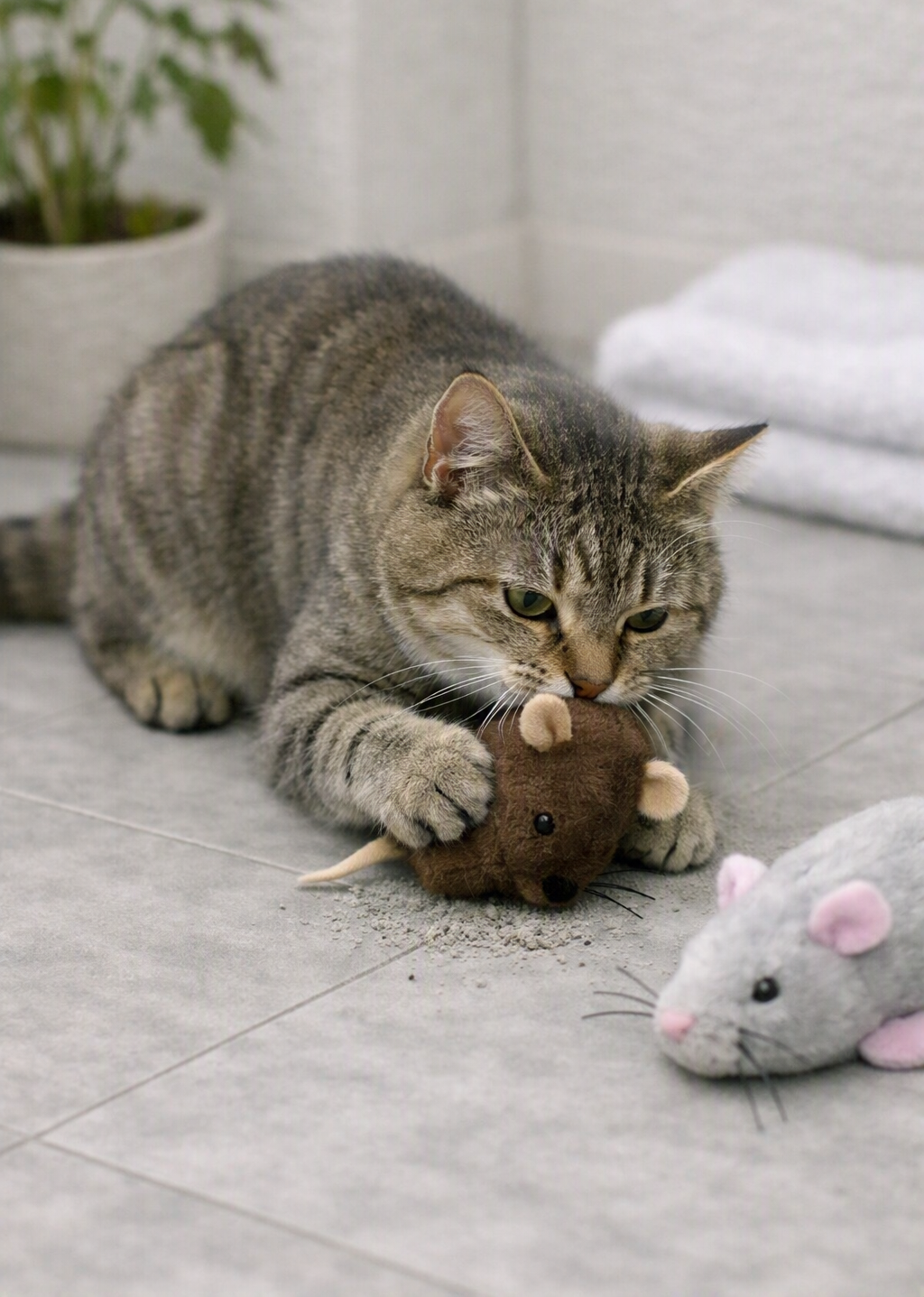 JUGUETE RATON  PARA GATOS CON BOLSILLO 8 CM (2 UND)