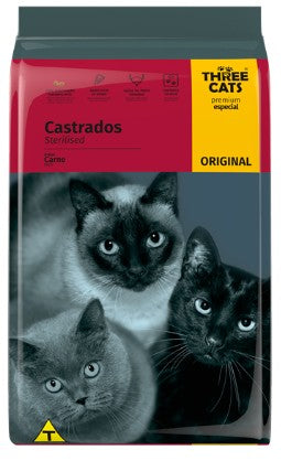 THREE CATS ORIGINAL GATOS CASTRADOS - CARNE 3 KG